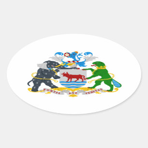 Sticker Ovale QUATRE Armoiries d'Oxford