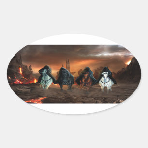 Sticker Ovale Quatre Chevaliers De L'Apocalypse