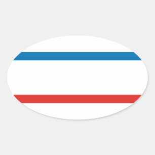 Sticker Ovale QUATRE Drapeau de Crimée