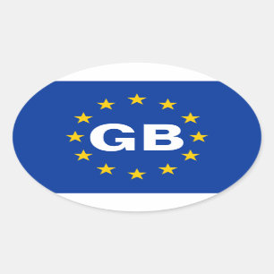 Sticker Ovale QUATRE drapeau d'Union européenne de la
