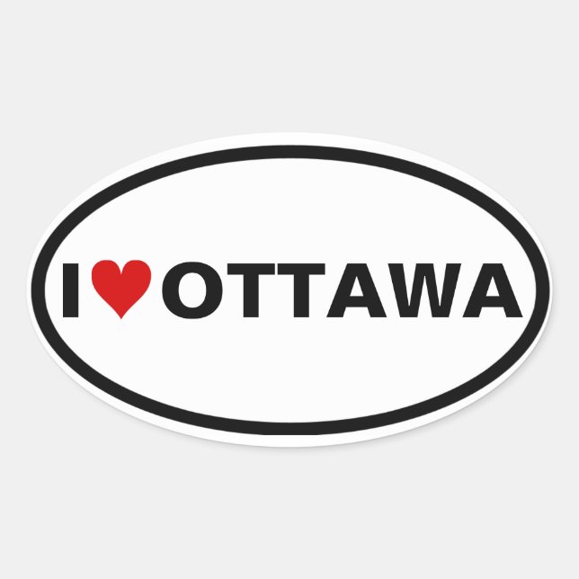 Sticker Ovale QUATRE I [Coeur] Ottawa (Devant)