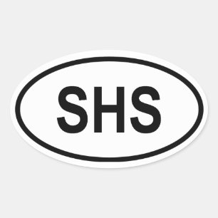 Sticker Ovale QUATRE "SHS" Royaume des Serbes, Croates et Slovèn