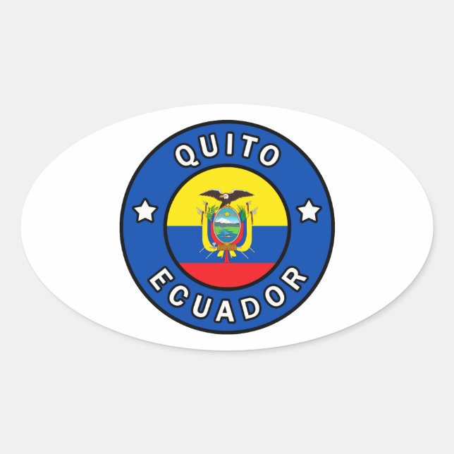 Sticker Ovale Quito Équateur (Devant)