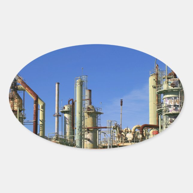 Sticker Ovale raffinerie de pétrole (Devant)
