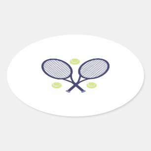 Sticker Ovale Raquettes de tennis