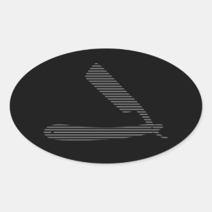 Sticker Ovale rayures de rasoir
