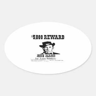 Sticker Ovale Recherché Jesse James