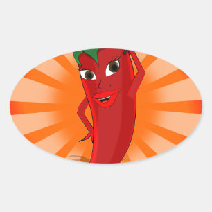 Sticker Ovale Red Pepper Superstar