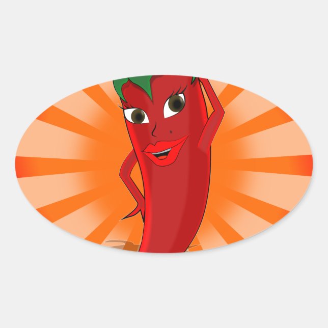 Sticker Ovale Red Pepper Superstar (Devant)