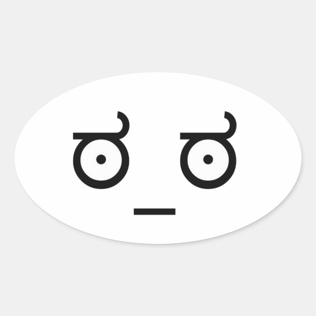 Sticker Ovale Regardez du ಠ_ಠ de désapprobation (Devant)