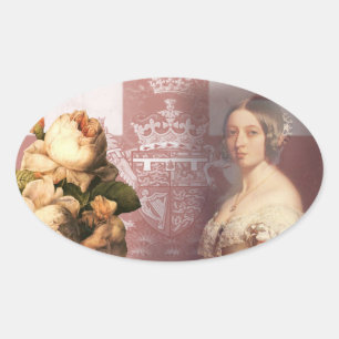 Sticker Ovale Reine vintage Victoria