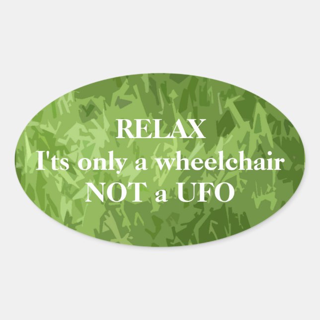 Sticker Ovale Relax, fauteuil roulant (Devant)