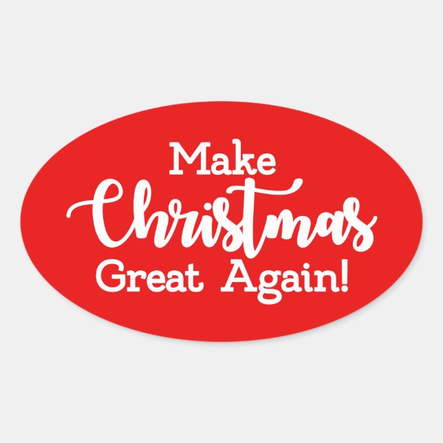 Sticker Ovale Rendre Noël à la grandeur Trump MAGA cadeau amusan (Devant)
