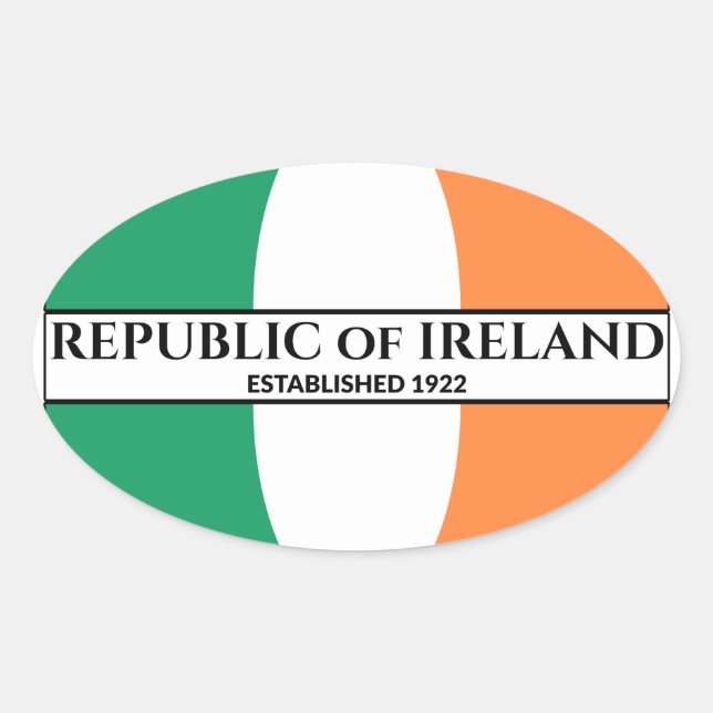 Sticker Ovale République d'Irlande Fondée en 1922 drapeau irland (Devant)