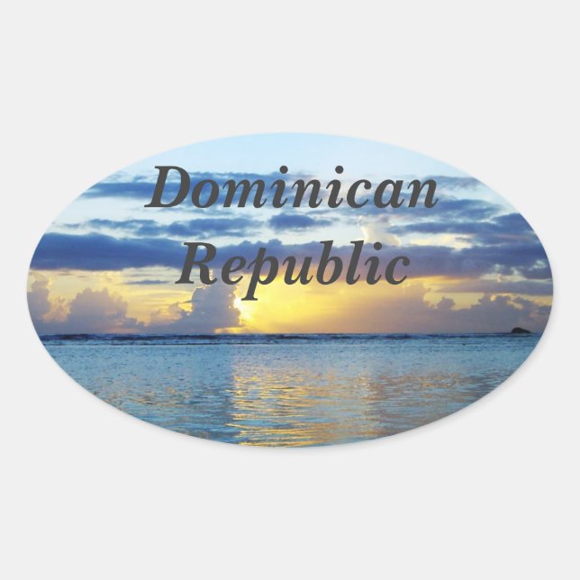 Sticker Ovale République dominicaine (Devant)