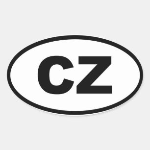 Sticker Ovale République tchèque - CZ - Européen