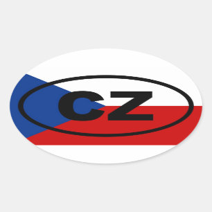 Sticker Ovale République tchèque - CZ - Européen