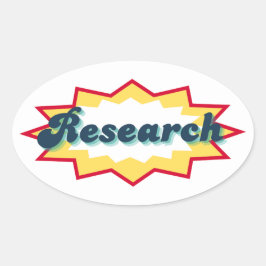 Sticker Ovale Research Sticker, comic book pop design