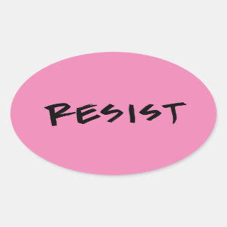 Sticker Ovale Résistez à Stickers-4 par feuille-rose