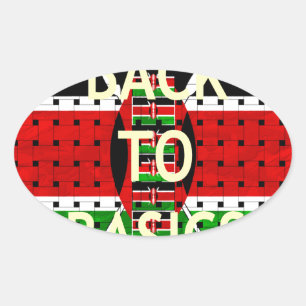 Sticker Ovale Retour aux bases : Kenya Drapeau Thème du tissage