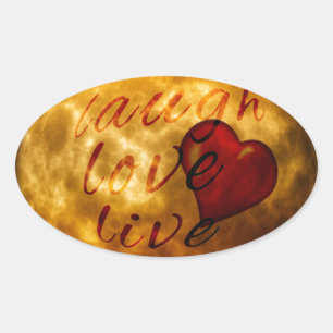 Sticker Ovale rire-417268_1920 rire amour live lune silhouette