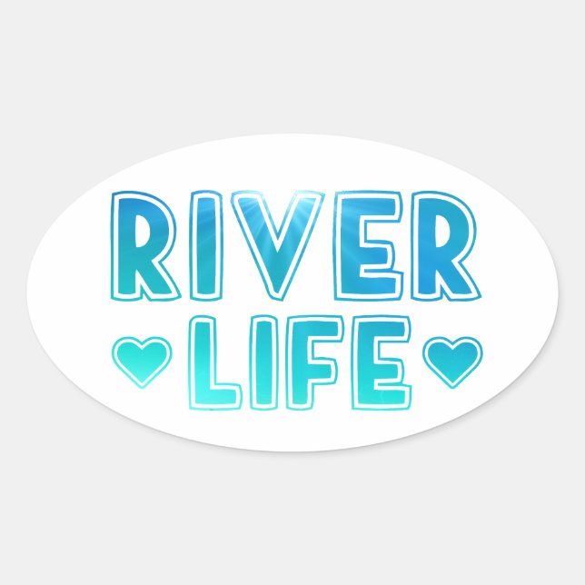 Sticker ovale River Life (Devant)
