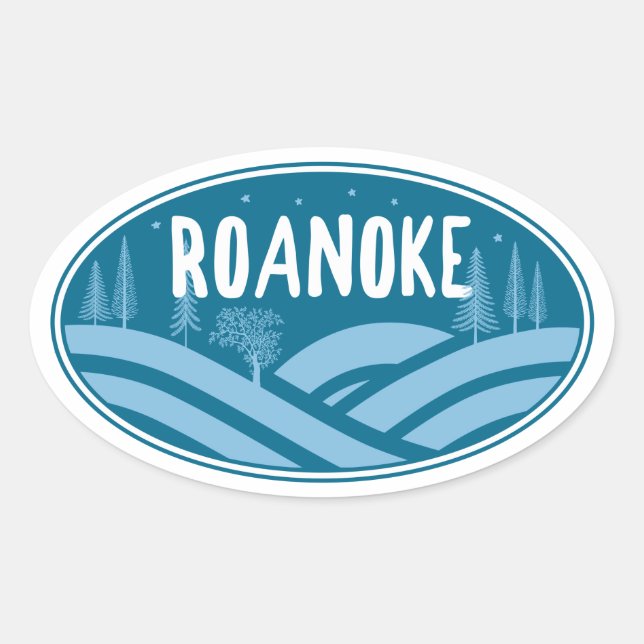 Sticker Ovale Roanoke Virginia Extérieur (Devant)