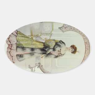 Sticker Ovale Robe Vintage Victorienne