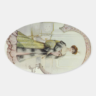Sticker Ovale Robe Vintage Victorienne