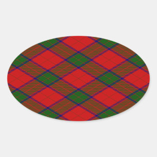 Sticker Ovale Robertson tartson rouge vert plaid