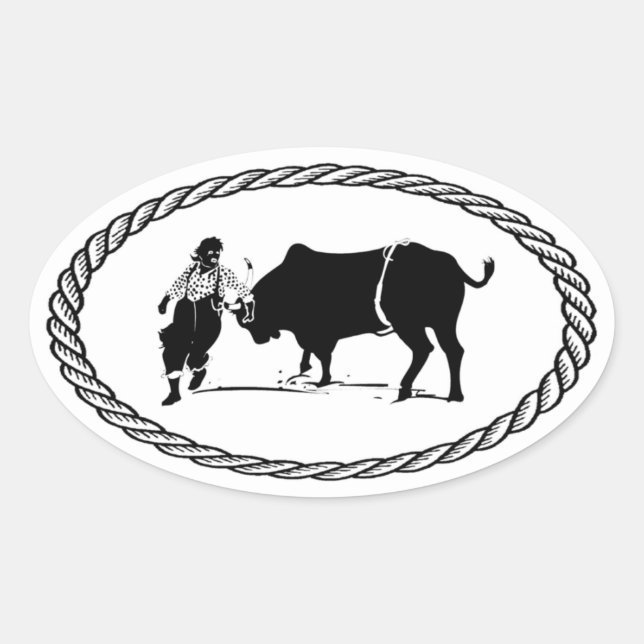 Sticker Ovale Rodeo Clown Euro Style (Devant)