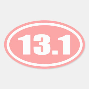 Sticker Ovale Rose 13,1 Demi-marathon ovale