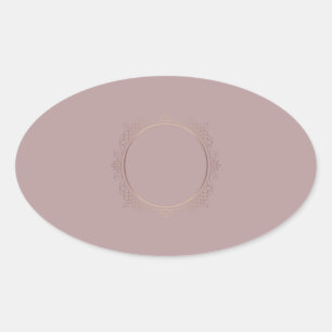 Sticker Ovale Rose Gold Ajoutez Votre Texte Modèle Vierge Tendan