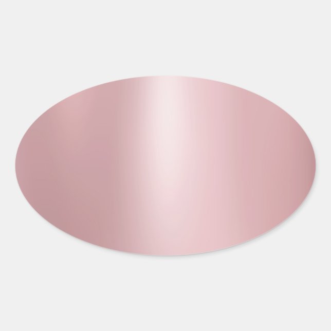 Sticker Ovale Rose Gold Élégant Moderne Modèle Vierge Tendance (Devant)