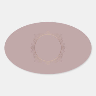 Sticker Ovale Rose tendance Gold Ajouter votre Modèle vierge de