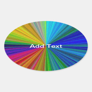 Sticker Ovale Roue de couleur du spectre arc-en-ciel