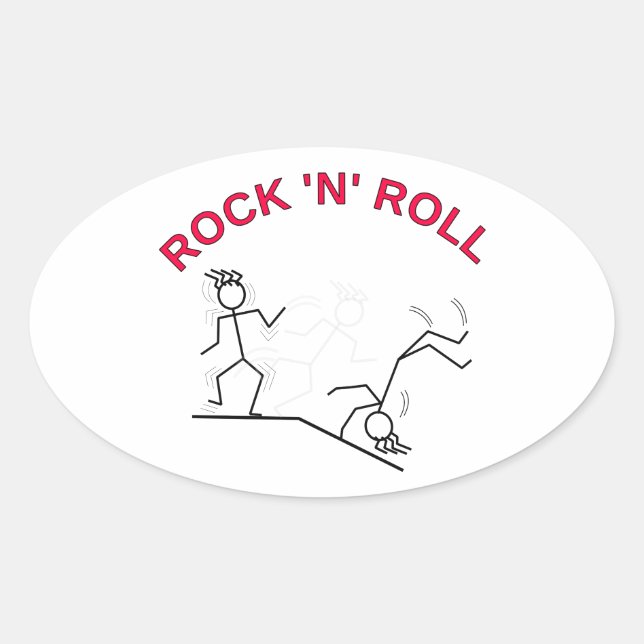 Sticker Ovale Rouleau Rock 'N' (Devant)