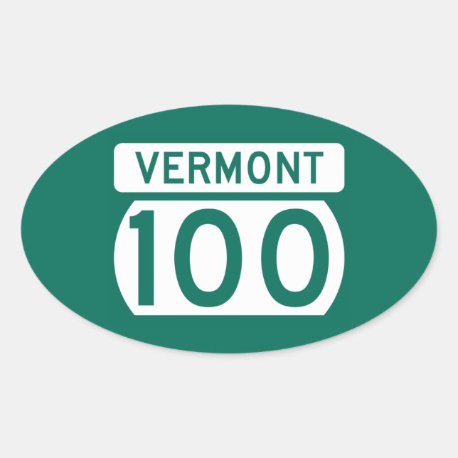 Sticker Ovale Route 100, Vermont, USA (Devant)