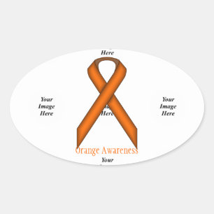Sticker Ovale Ruban orange standard par Kenneth Yoncich
