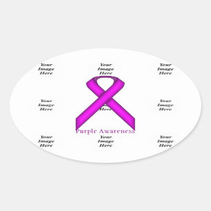 Sticker Ovale Ruban standard violet par Kenneth Yoncich