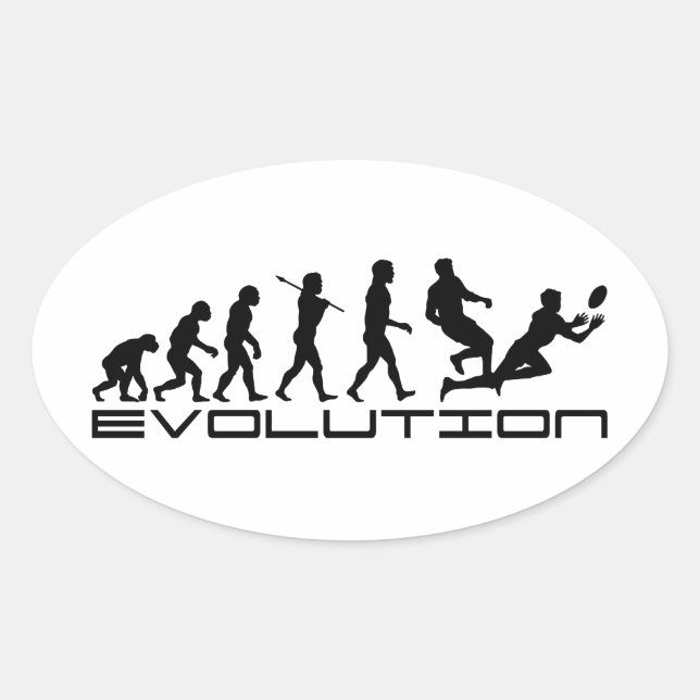 Sticker Ovale Rugby Football Sport Evolution Art (Devant)