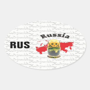Sticker Ovale Russie - Russie Kleber