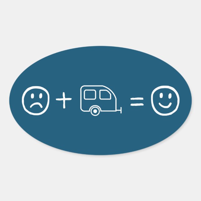 Sticker Ovale RVing vous rend heureux (Devant)