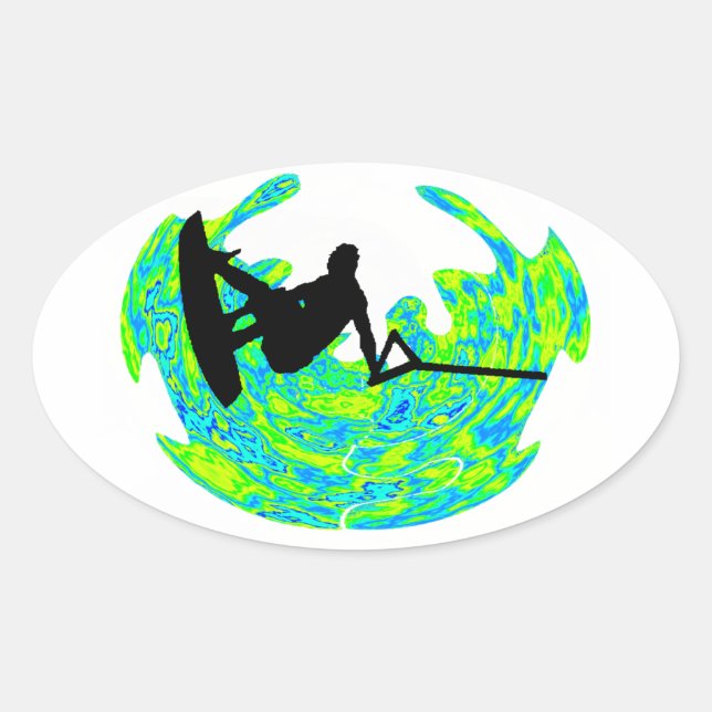 STICKER OVALE RYTHME DU WAKEBOARING (Devant)