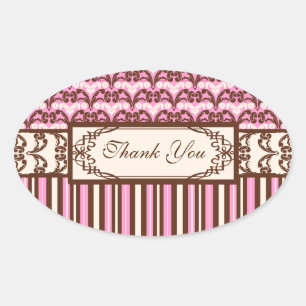 Sticker Ovale Salon victorien Elégant Wild West Cowgirl Damask