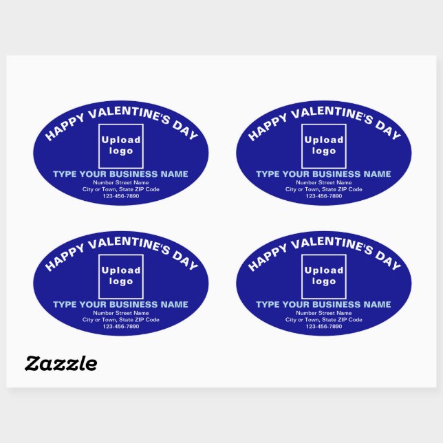 Sticker Ovale Salutation de Saint-Valentin d'affaires sur Sticke (Feuille)