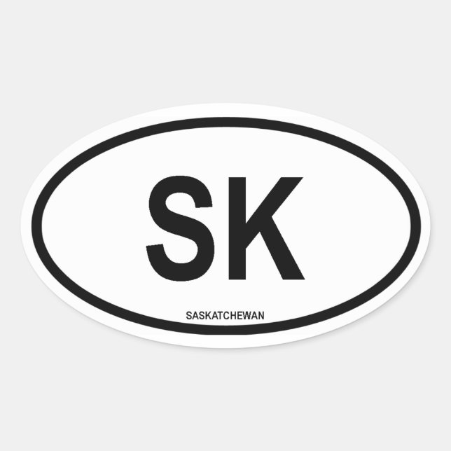 Sticker Ovale Saskatchewan "SK" (Devant)