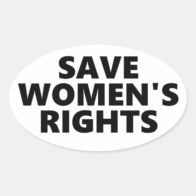Sticker Ovale Sauver les droits des femmes (Devant)