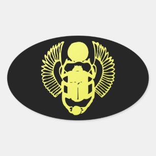 Sticker Ovale Scarab ailé