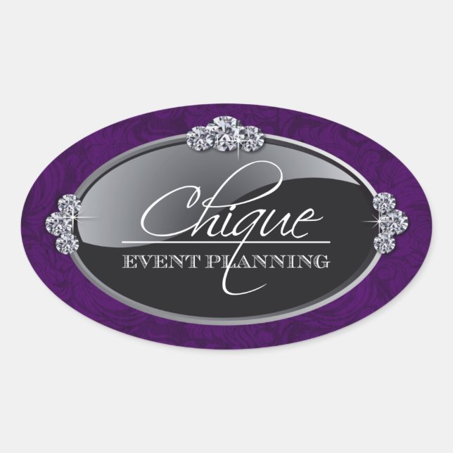 Sticker Ovale Sceau d'enveloppe de boutique classique (Devant)
